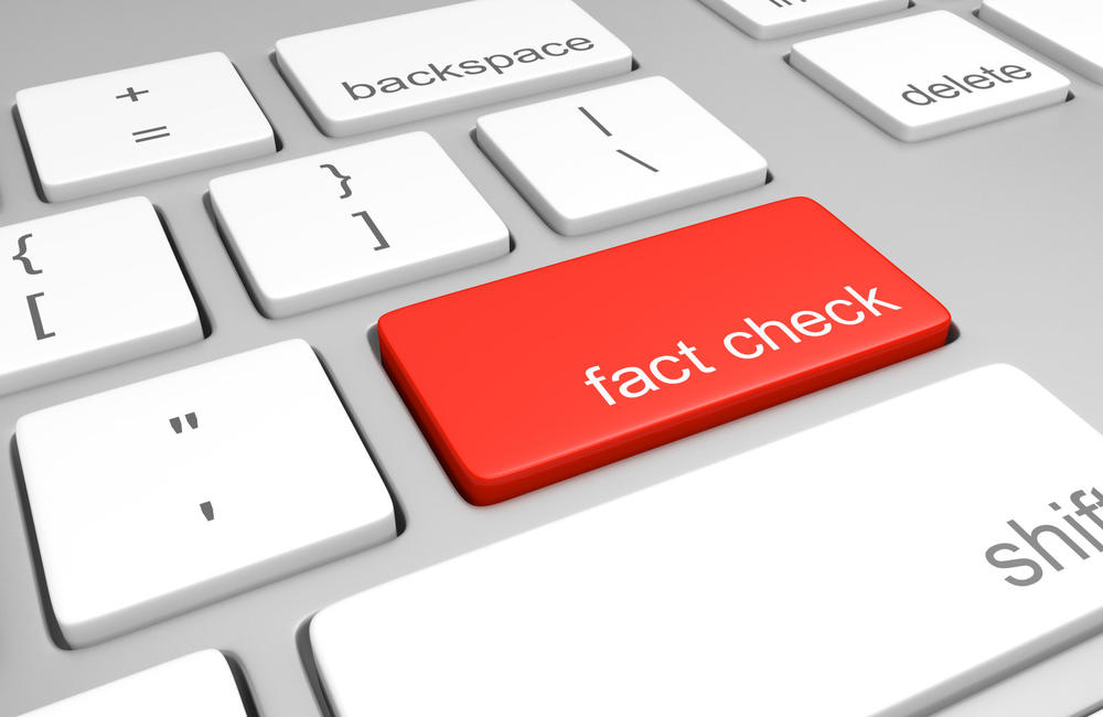 keyboard with a fact check key
